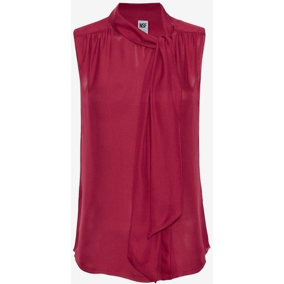 NSF tie sleeveless silk top - Picture 1 of 2